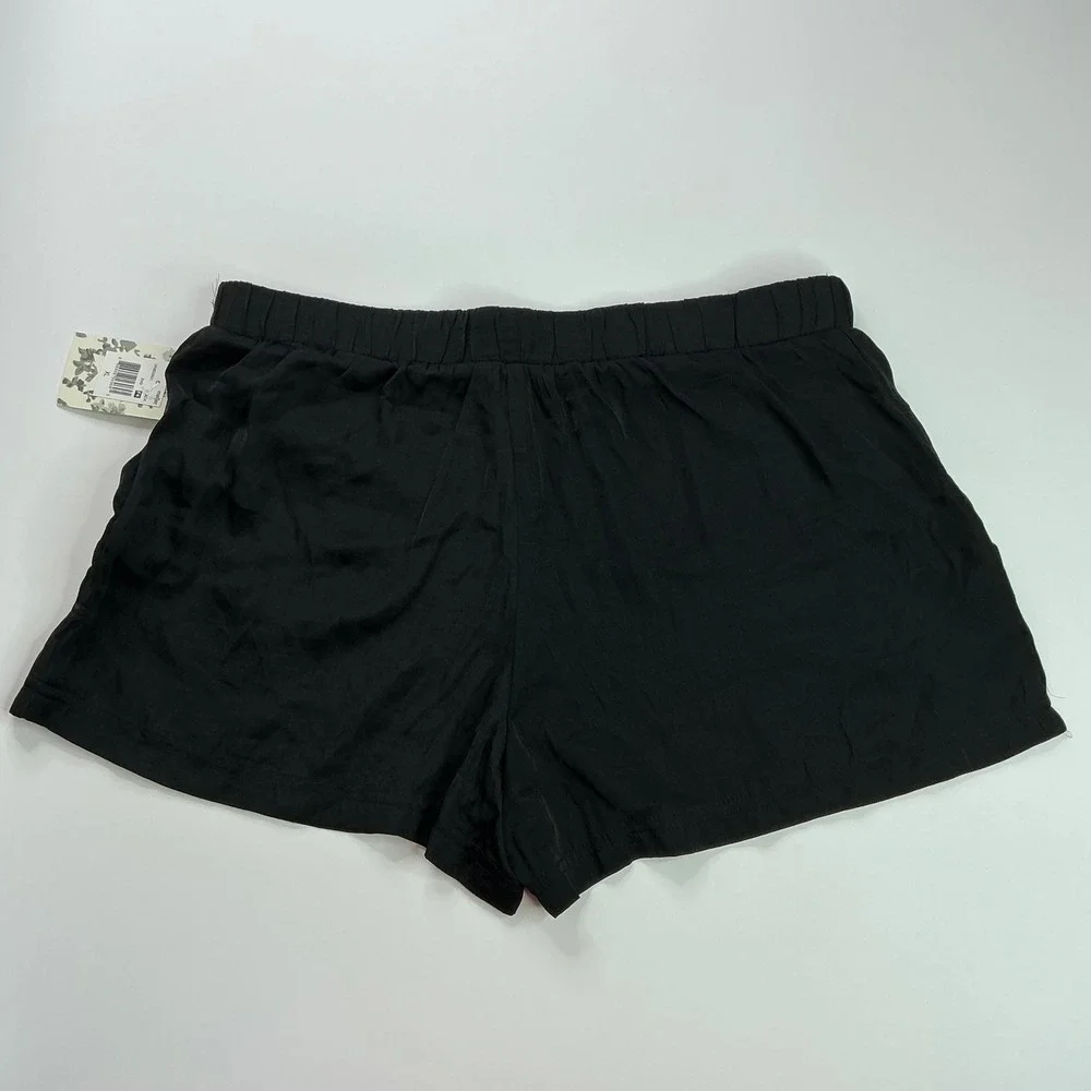 LDLA Black Zipper Pocket Shorts Womens XL Elastic Waist Casual UH6D0501